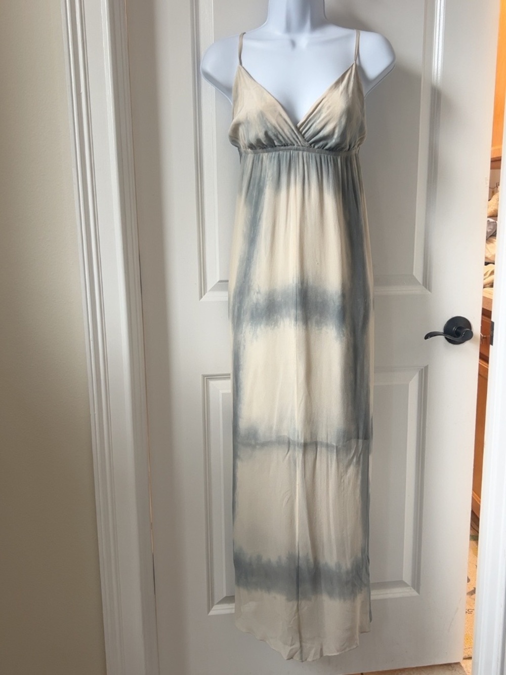 Gypsy 05 Blue Gray Tie-Dye Maxi Dress Size M Adjustable Straps